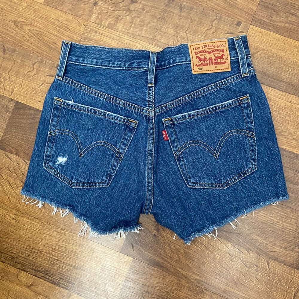 High Waisted Ripped Jean Shorts - Picture 2 of 2